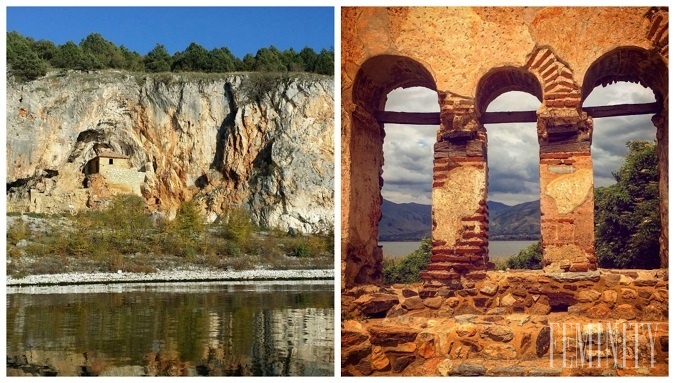 zážitok môžete mať z jazdy loďou na jazere Veľká Prespa popri izolovaných skalách, na ktorých sú vytesané náboženské obrazy označujúce staré útočisko pustovníkov