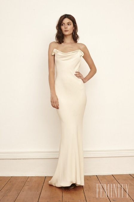 Dokonalé svadobné minimalistické šaty na ramienka