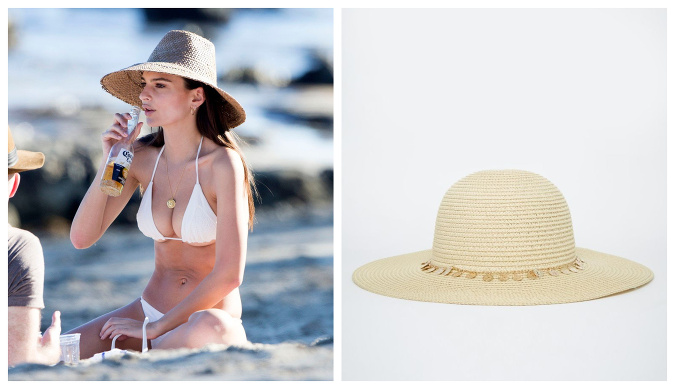 Plážový slamený klobúk so širokým strihom
