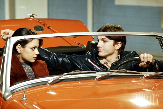 Mila a Ashton v čase svojho prvého zoznamenia - pri natáčaní seriálu The 70's Show