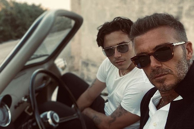 Brooklyn Beckham so svojím otcom Davidom