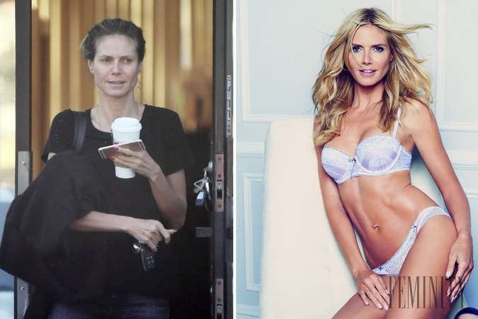 Heidi Klum je síce známa ikona, ale bez make-upu obyčajná žena