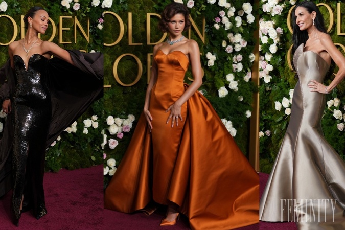 Róby z Golden Globes 2025: Zendaya ako kráľovná večera, Demi Moore žiarila nielen v róbe, ale aj šťastím