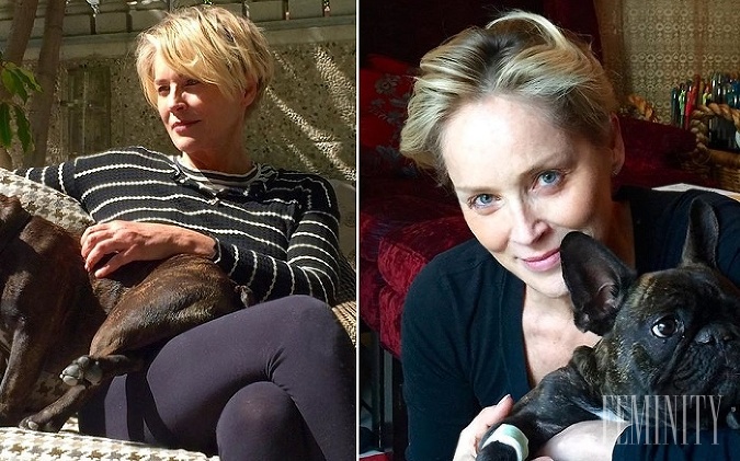 Starne s gráckou a ukazuje sa aj bez make-upu. Sharon Stone si z vrások hlavu nerobí...