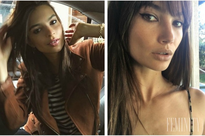 Modelka Emily vľavo a Lily vpravo, ako keby jedna druhej z oka vypadla