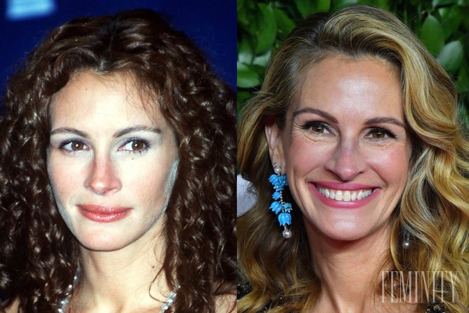 Julia Roberts pred dvadsiatimi rokmi a dnes