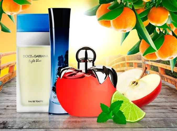 Vône s tónmi citrusov a jabĺčka: toaletná voda pre dámy Dolce & Gabbana Light Blue, parfumovaná voda Giorgio Armani Code Women a toaletná voda Nina Ricci Nina Vône s tónmi citrusov a jabĺčka: toaletná voda pre dámy Dolce & Gabbana Light Blue, parfumovaná voda Giorgio Armani Code Women a toaletná voda Nina Ricci Nina
