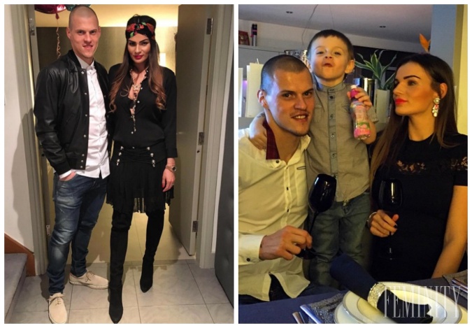 Martin Škrtel s manželkou Barborou a synom Matteom